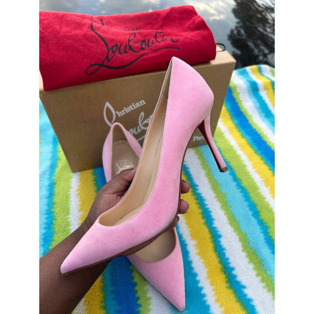 Christian Louboutin Decoltish 85 pumps  Women 36 Pink Suede Stiletto Red Bottom